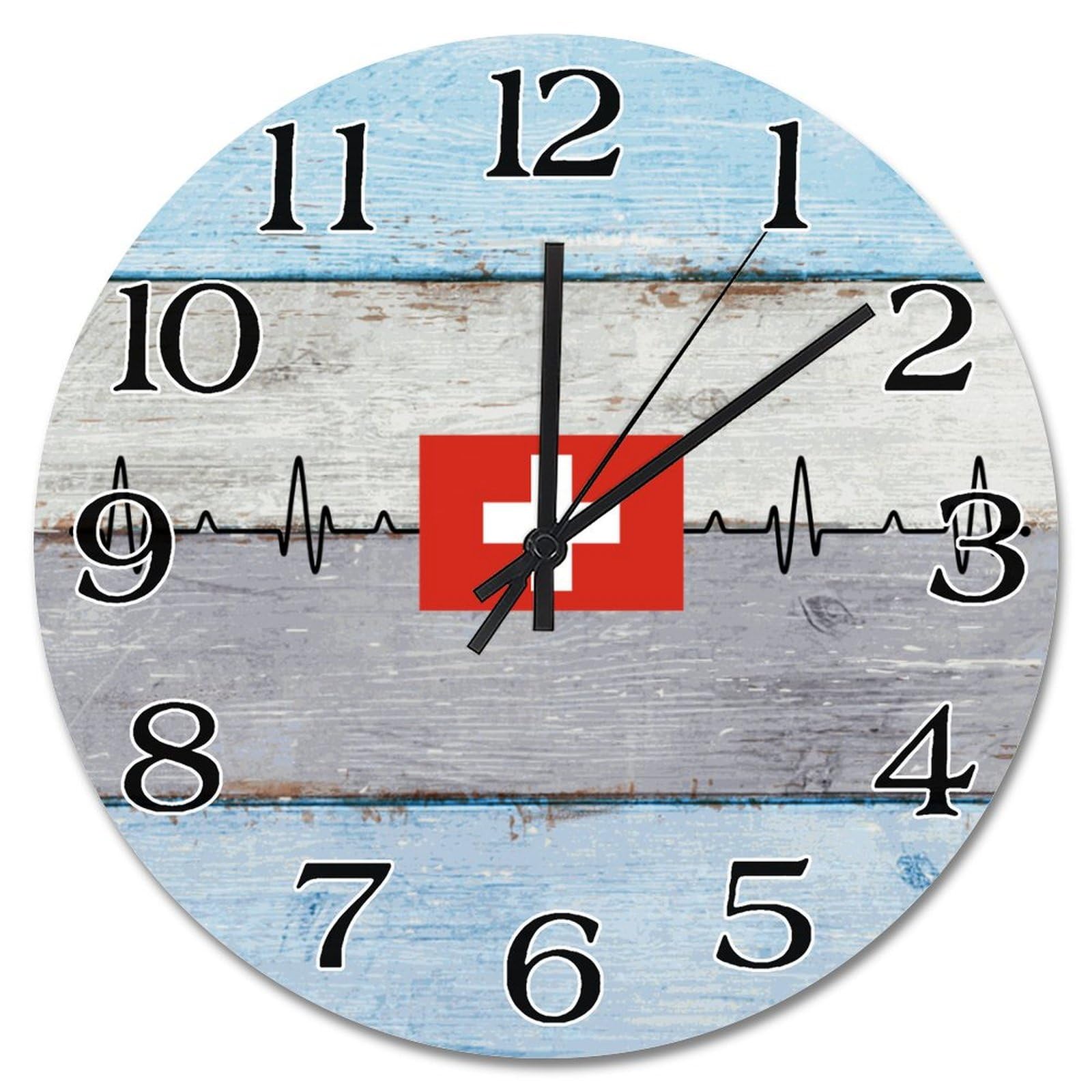 Horloge murale Suisse silencieuse de 38,1 cm pour en finir avec le tic-tac