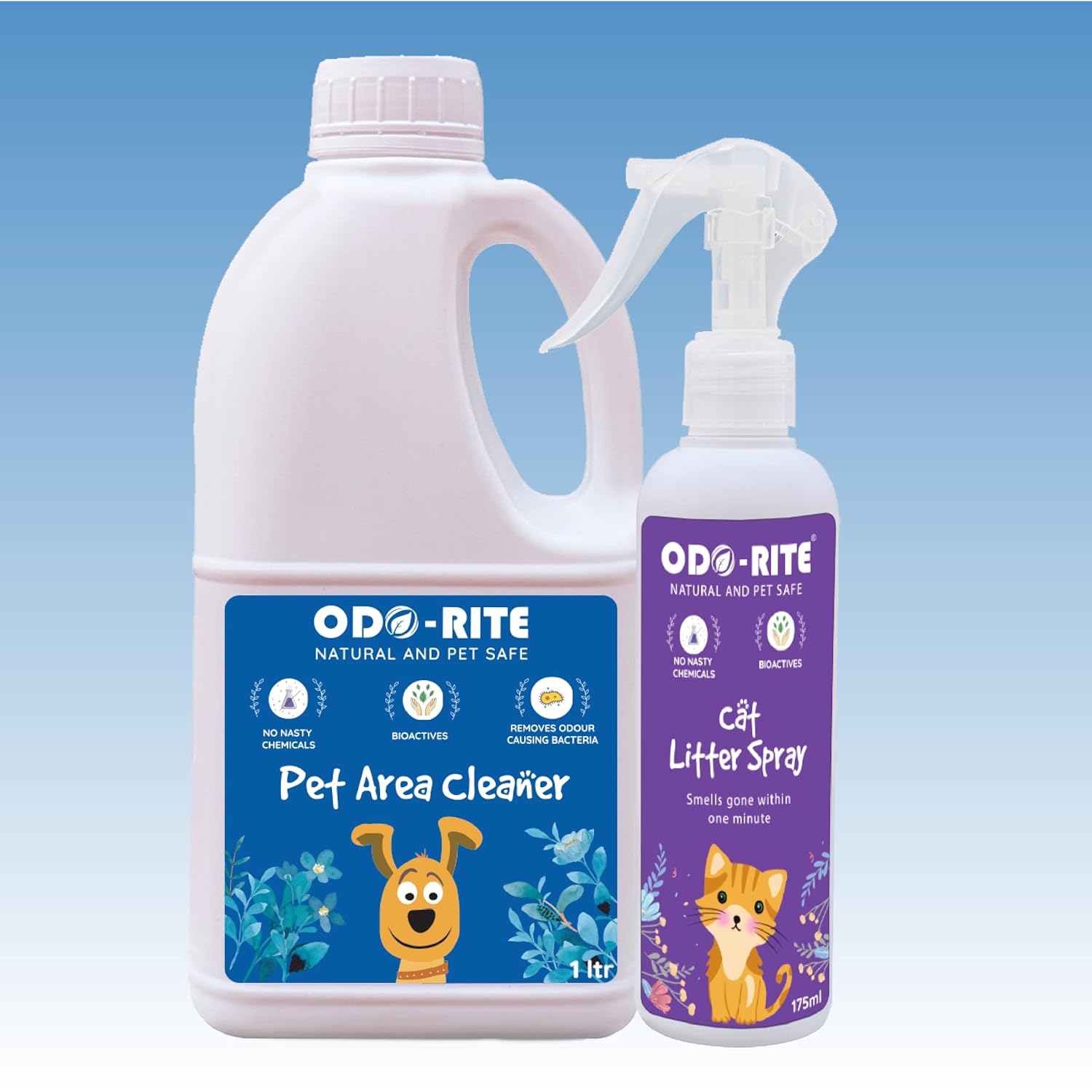 Buy ODORITE Combo Pack Cat Litter Spray 175 ml + Pet Area Cleaner 1 LTR Stain and Odour