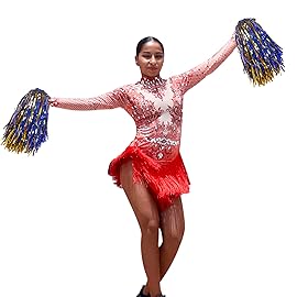 baotongle 12 PCS Cheerleading Squad Spirited Fun Poms Pompoms Cheer Costume Accessory for Party Dance Sports (Blue Gold)