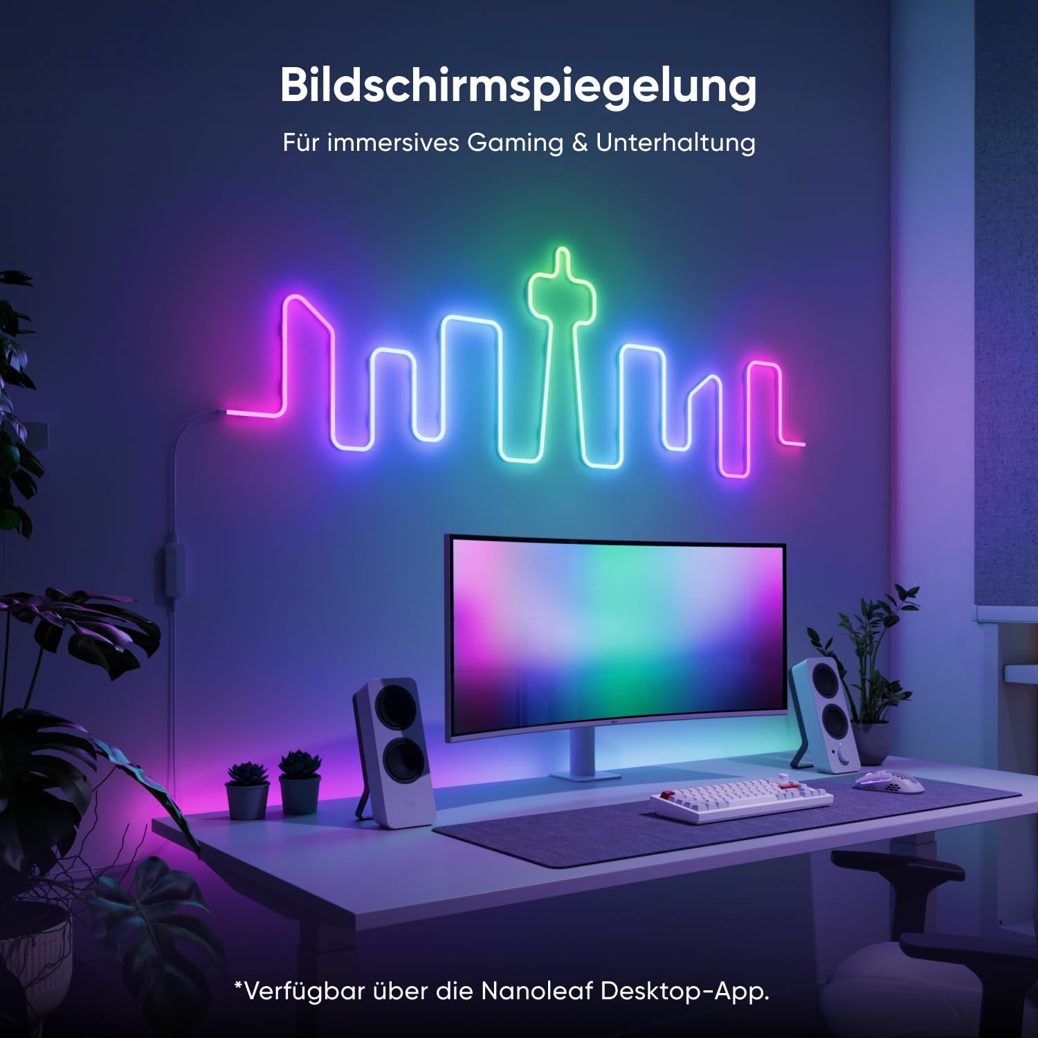 Nanoleaf Matter Neon Rope Streifen 5M, WLAN Biegsamer LED Strip, Musik & Bildschirm Sync, Dynamische Szenen in App, Sprachsteuerung (Funktioniert mit Alexa, Apple, Google)