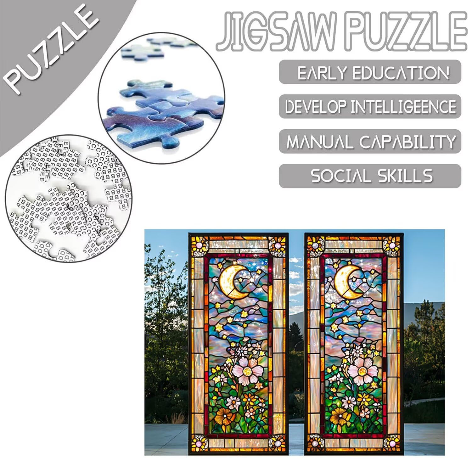 Puzzle dla dorosłych 2000 sztuk gwiaździste niebo księżyc puzzle dla dorosłych gra edukacyjna wyzwanie zabawki 2000 elementów puzzli dla dorosłych dzieci, kolorowe puzzle DIY do wystroju domu 100x70cm