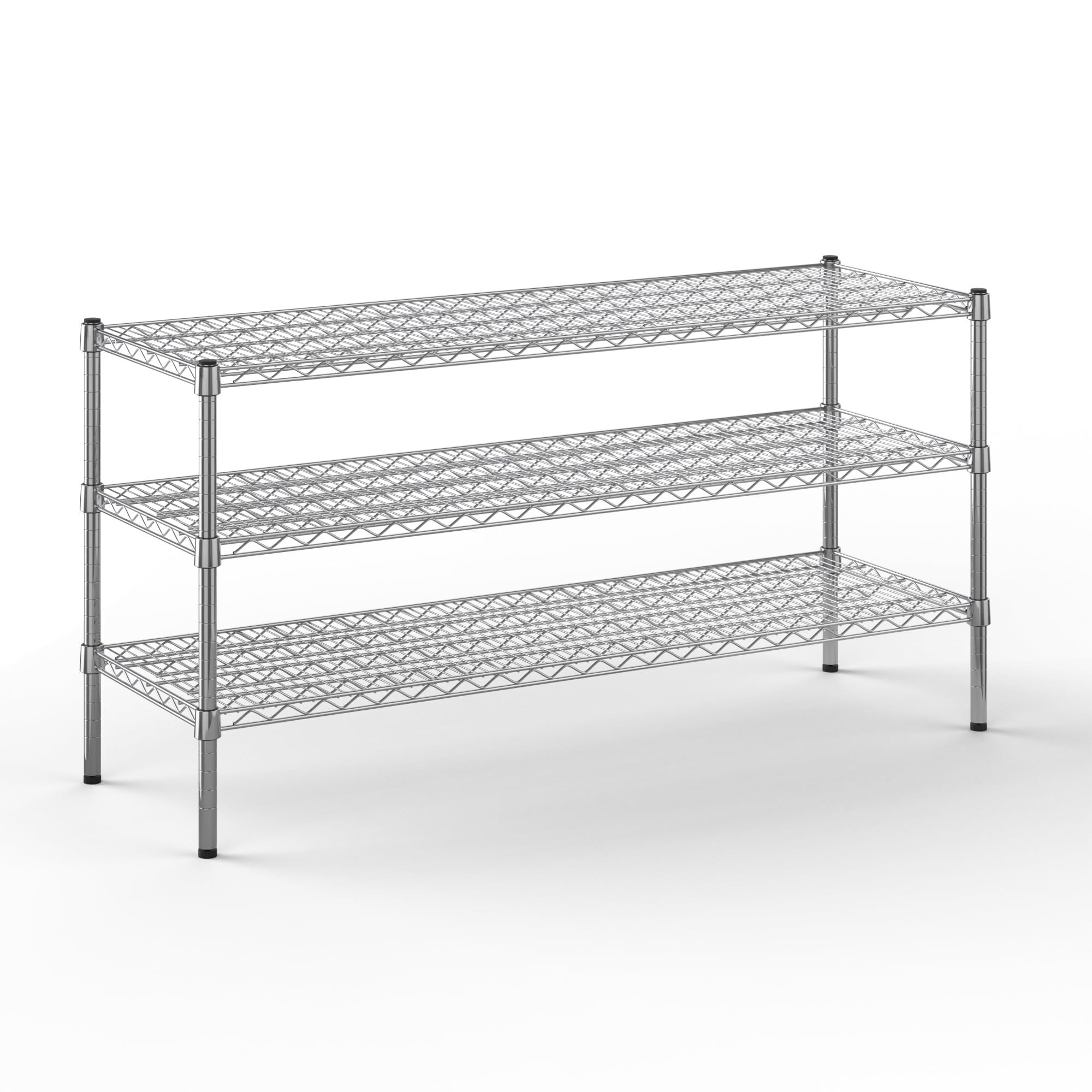 18" Deep x 54" Wide x 27" Height Wire Shelving Kit | 3-Tier | NSF Commercial Storage Rack Unit