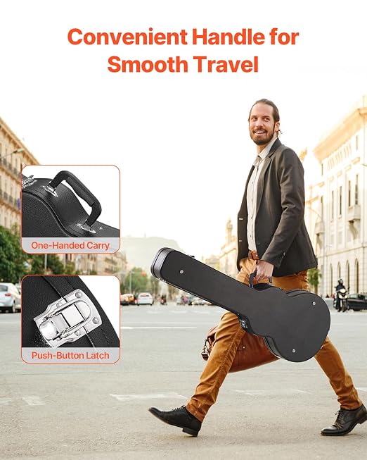 Funda rígida para guitarra eléctrica de 41.34 pulgadas, color negro, para guitarras LES Paul miniatura 5