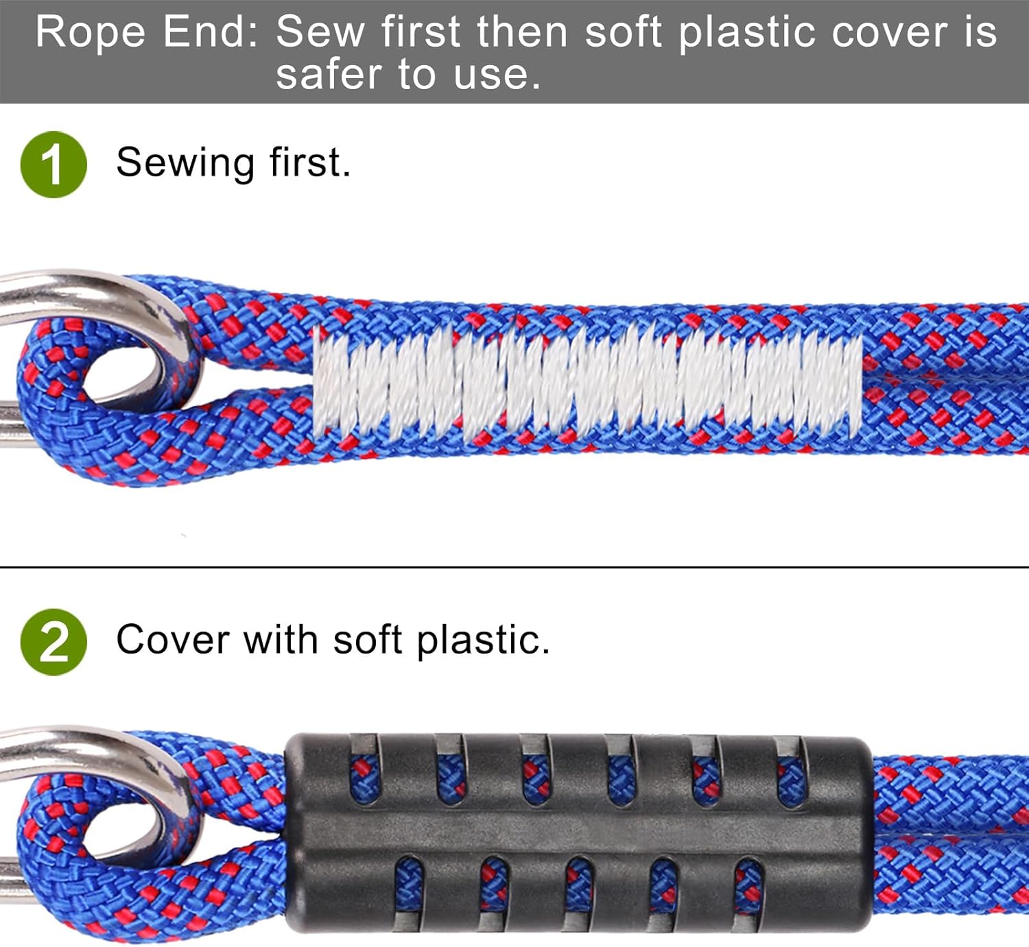 SELEWARE Multi-Length Boat Tow Rope and Harness with Stainless Steel Hooks, Floats & Soft Handle, for Tubing, Water Skiing, Wakeboarding (24/26/65/75 ft Options)