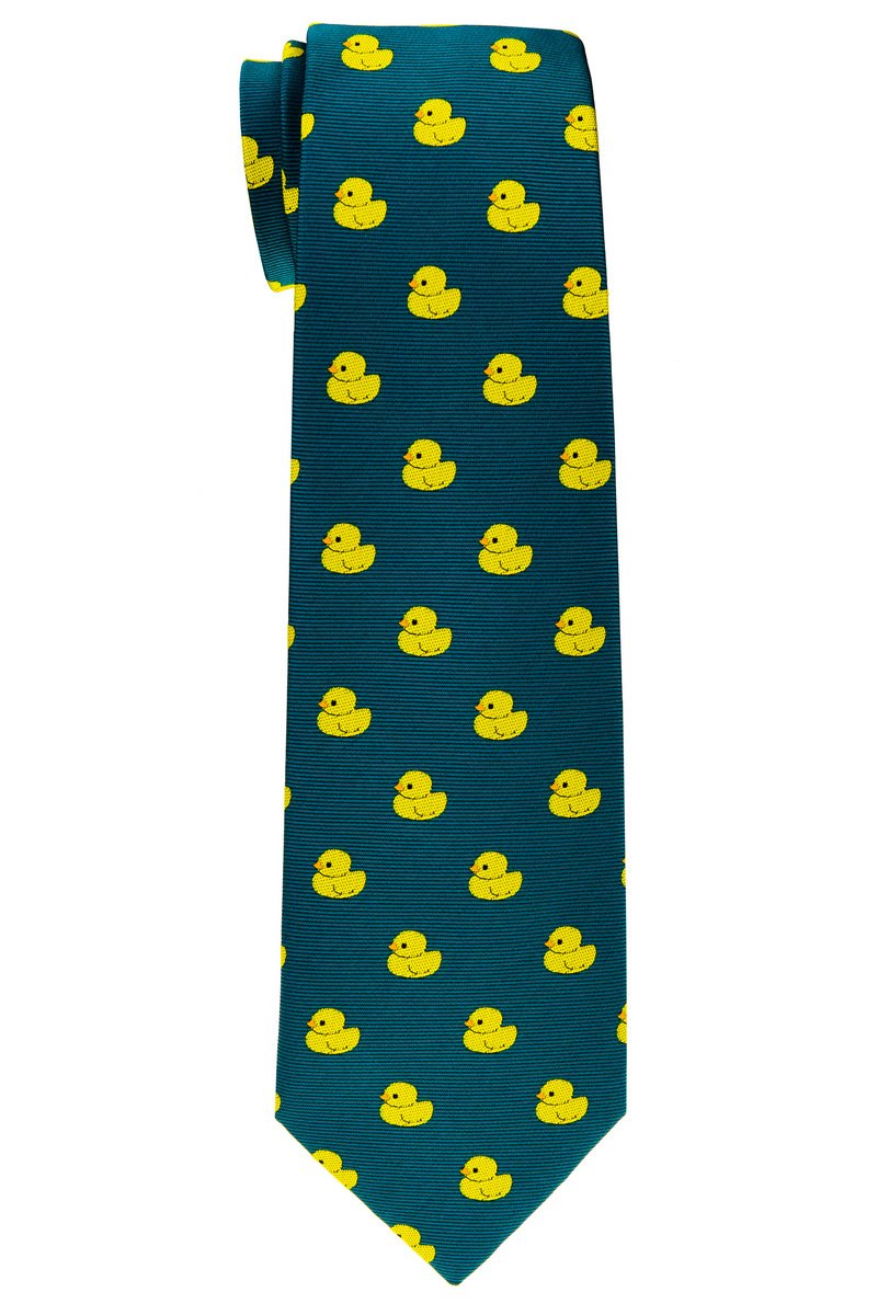 Retreez Boys Green Classic Rubber Duck Woven Microfiber 'S Tie (8-10 Years)