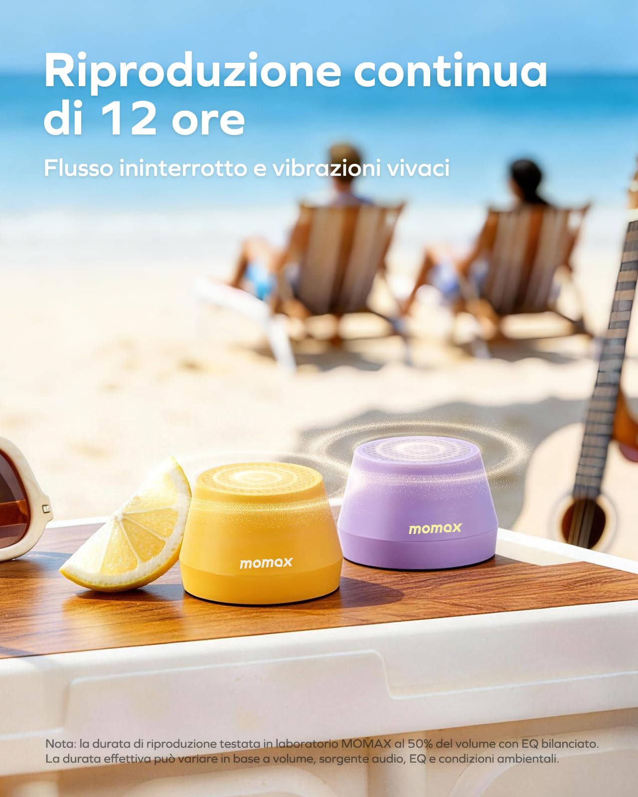 MOMAX Cassa Bluetooth Portatile Magnetico, Altoparlante Bluetooth IPX4 Impermeabile, 12 Ore di Riproduzione, Stereo TWS, Cassa Musica USB-C per Esterni, Ideale per Viaggi e Come Idea Regalo, Nero