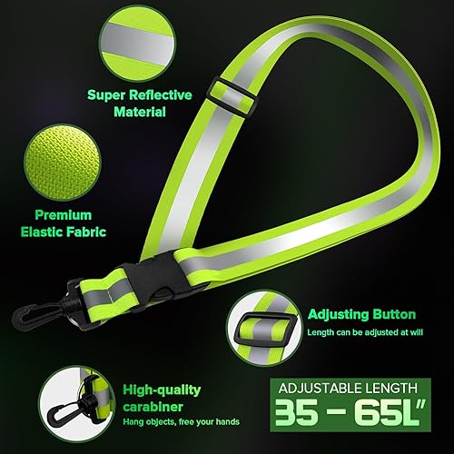 Miniatura 3 de Simket Equipo de correr reflectante, cinturón reflectante de alta visibilidad para senderismo, caminar, ciclismo, banda reflectante militar para