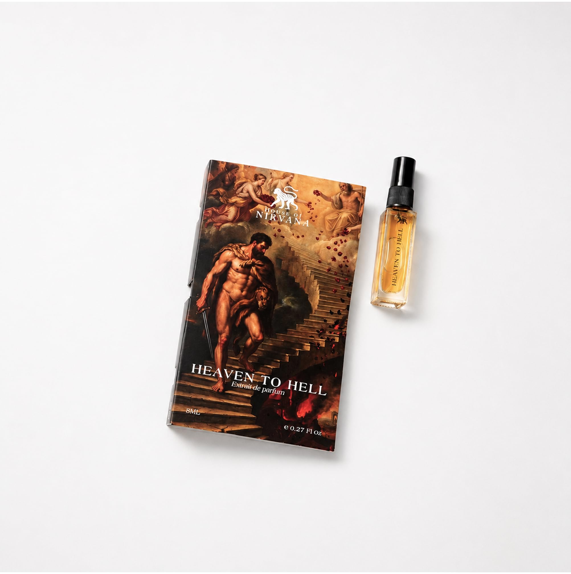 Heaven to Hell Extrait de Parfum by House of Nirvana | Cardamom, Saffron, Rose, Oud, Vanilla | Luxury Fragrance for Men Long Lasting Perfume for Men | Eau De Parfum Spray - 8ml-image-19
