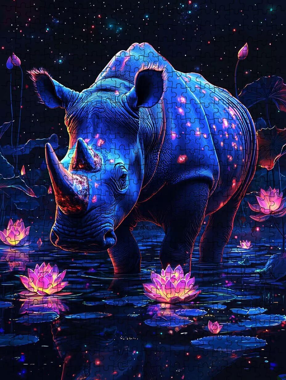 Puzzle 3000 Teile Erwachsene, Jigsaw Puzzle Erwachsene 3000 Teile, NashöRner Lotus Puzzles, Impossible Klassische Puzzles, Herausfordernde Familie Spiele, für Home Decor und Geschenke DX0YL2-911