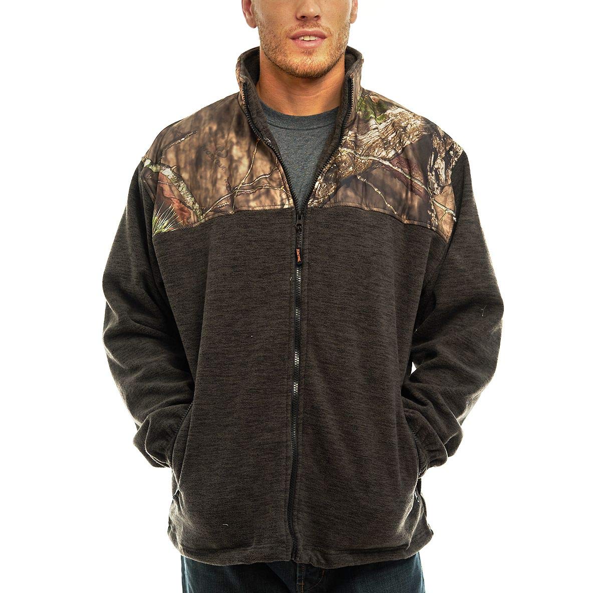TrailCrest Men's C-Max Full Zip Polar Fleece Jacket, Mossy Oak Camo Patterns