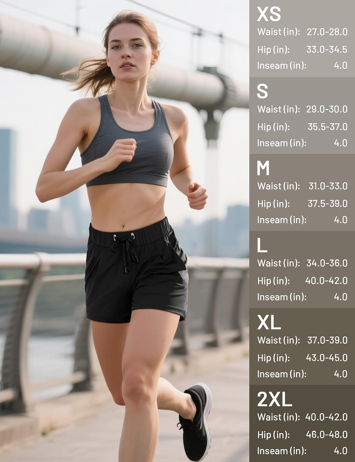 MIER Running Shorts for Women Quick Dry Soft Stretch Workout Athletic Gym Sports Active Shorts with Pockets, 4 Inch Inseam