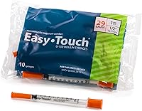 Vista 2 de Easy Touch Jeringa de insulina U-100 con aguja, 29G 1cc 1/2 pulgada (0.500 in), caja de 100