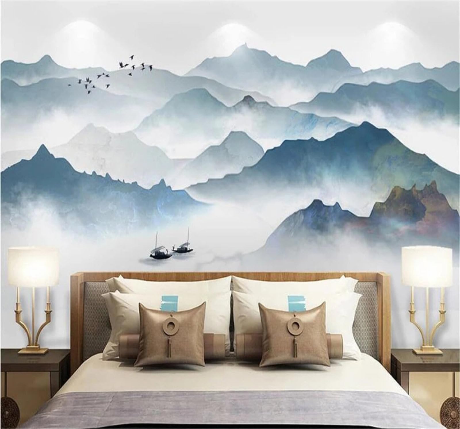 Xlming 430Cm×300Cm(B×H) Abstract Hand Drawn Landscape Art Scenery 3D Wallpaper Luxury Silk Study Dining Feature Sofa Grey Bedroom Living Room Tv Decorative Wall-430Cm×300Cm