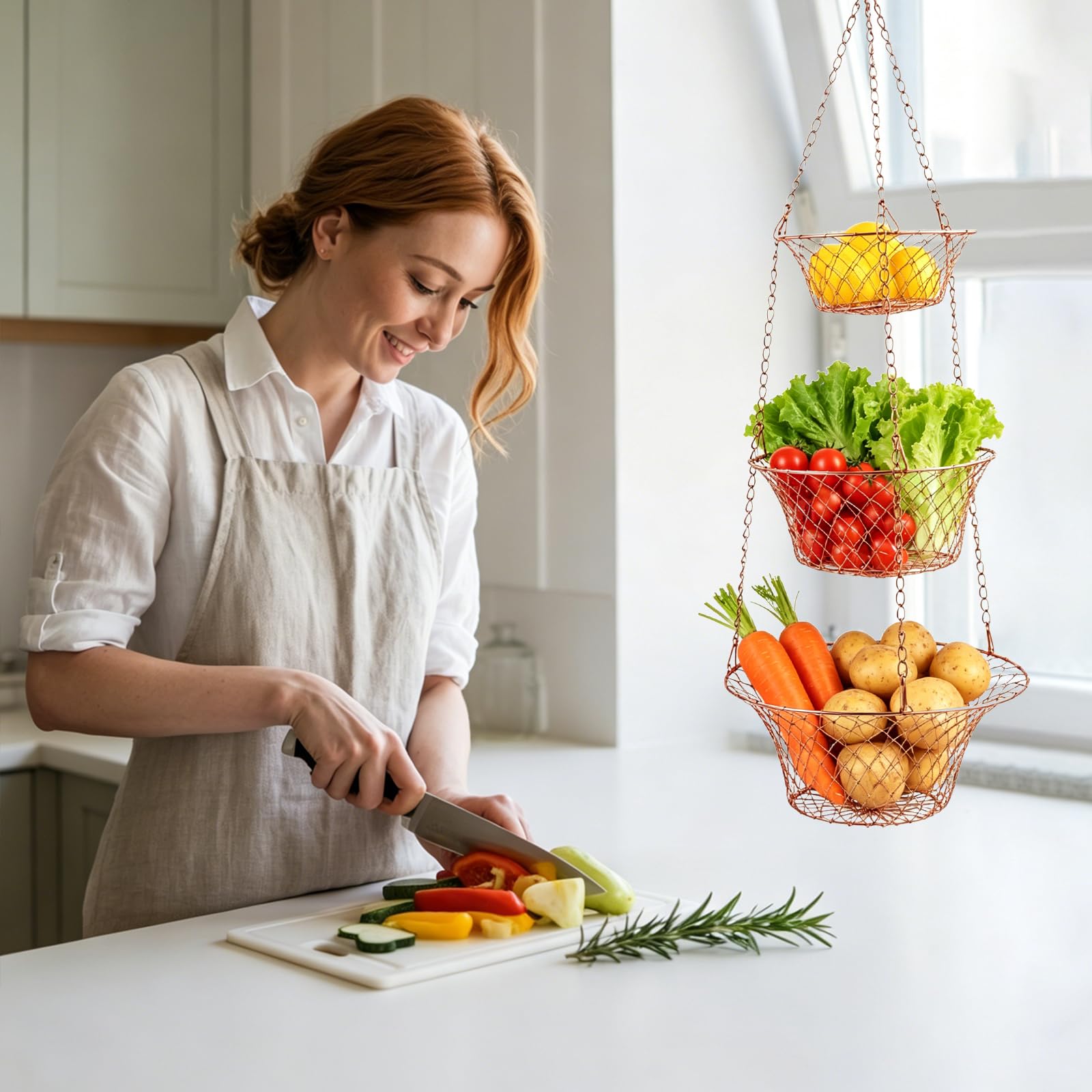 Hängekorb für Obst – 3-stöckige Hängekörbe