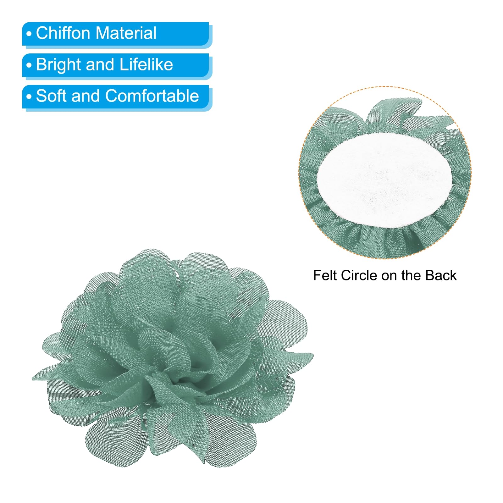 PATIKIL Fiori In Chiffon Rosa Neon – 10 Pezzi, Diametro 7 Cm, Con Retro In Feltro, Per Cucito E Decorazioni Fai-da-te