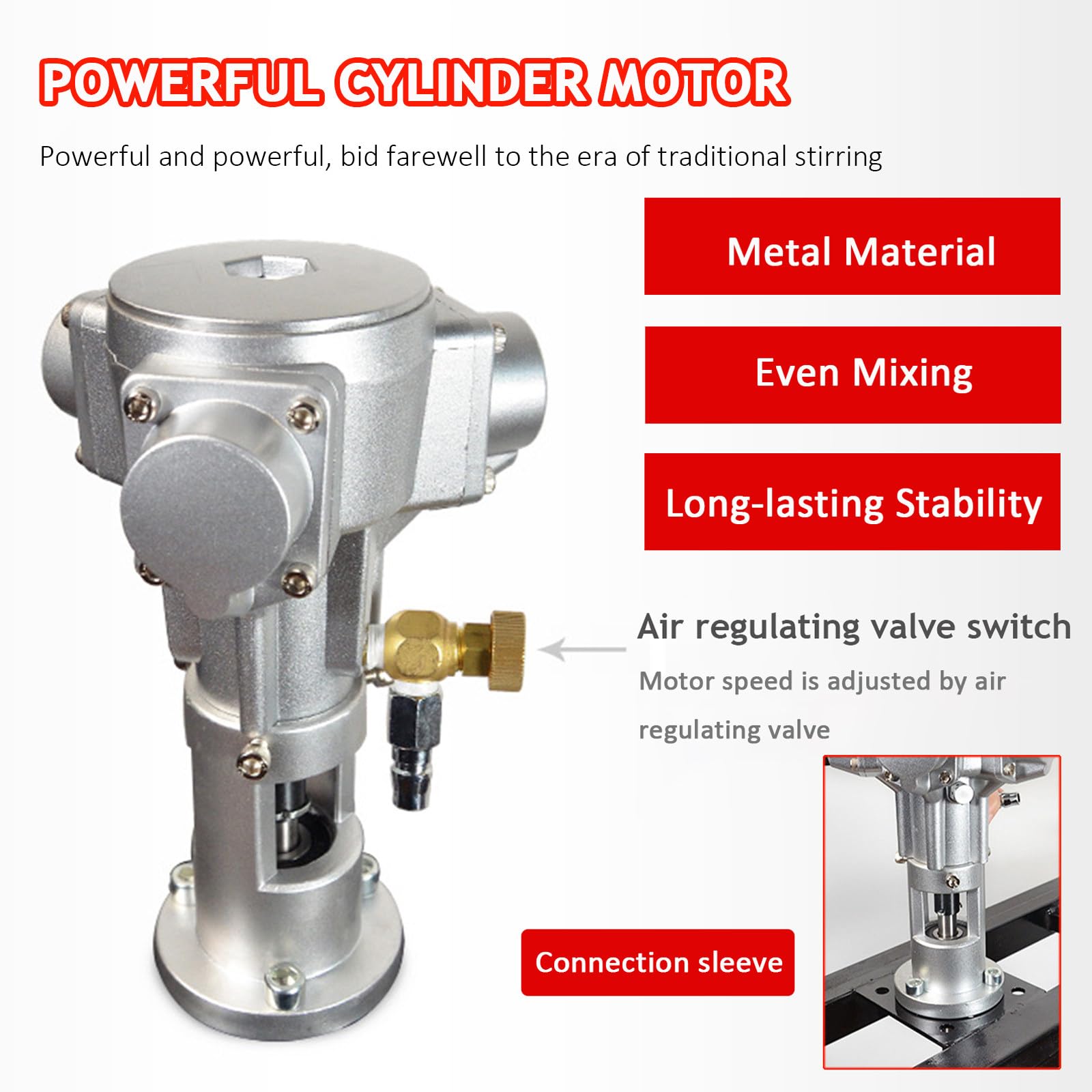 Agitador de Aire Ibc, Mezclador de tambor con agitador neumático, Agitador de pintura, mezclador neumático con soporte, herramienta para mezclar pintura con agitador de aire,Smallfivecylinders