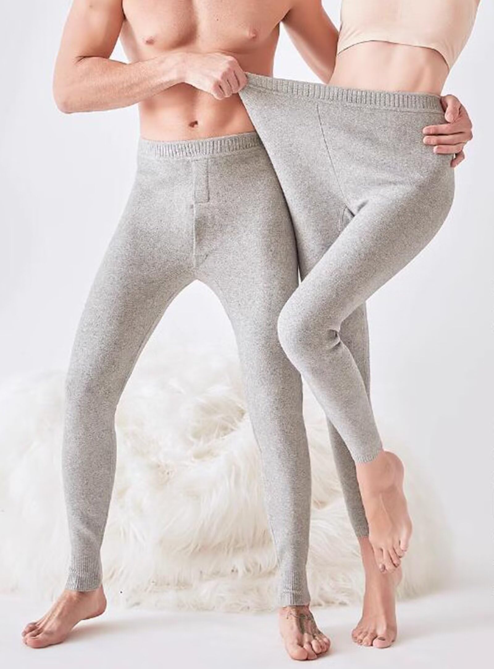 Pantalones Térmicos Hombre Mujer, Mallas Térmicas Hombre 97.1% Cachemir, Capa Base, Pantalones Térmicos Invierno