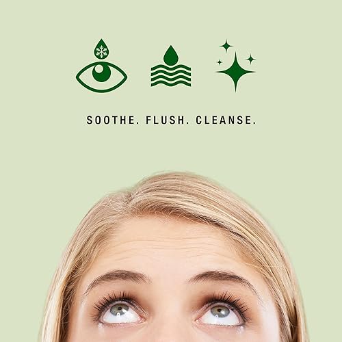 Miniatura 7 de Solución salina estéril para lavado de ojos, paquete de 2 botellas de 16.9 fl oz (16.9 fl oz) + taza ergonómica, repuesto de estación ocular de