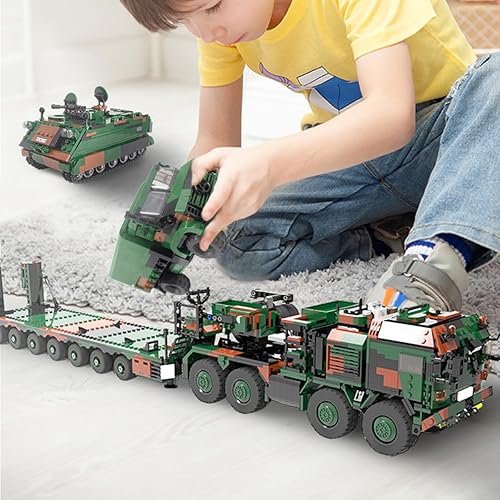 Miniatura 4 de Alemania HX-81 Heavy Transporter Juguetes de construcción para niños de 8 a 12 años de la Segunda Guerra Mundial Juguetes de Transporte Tanque