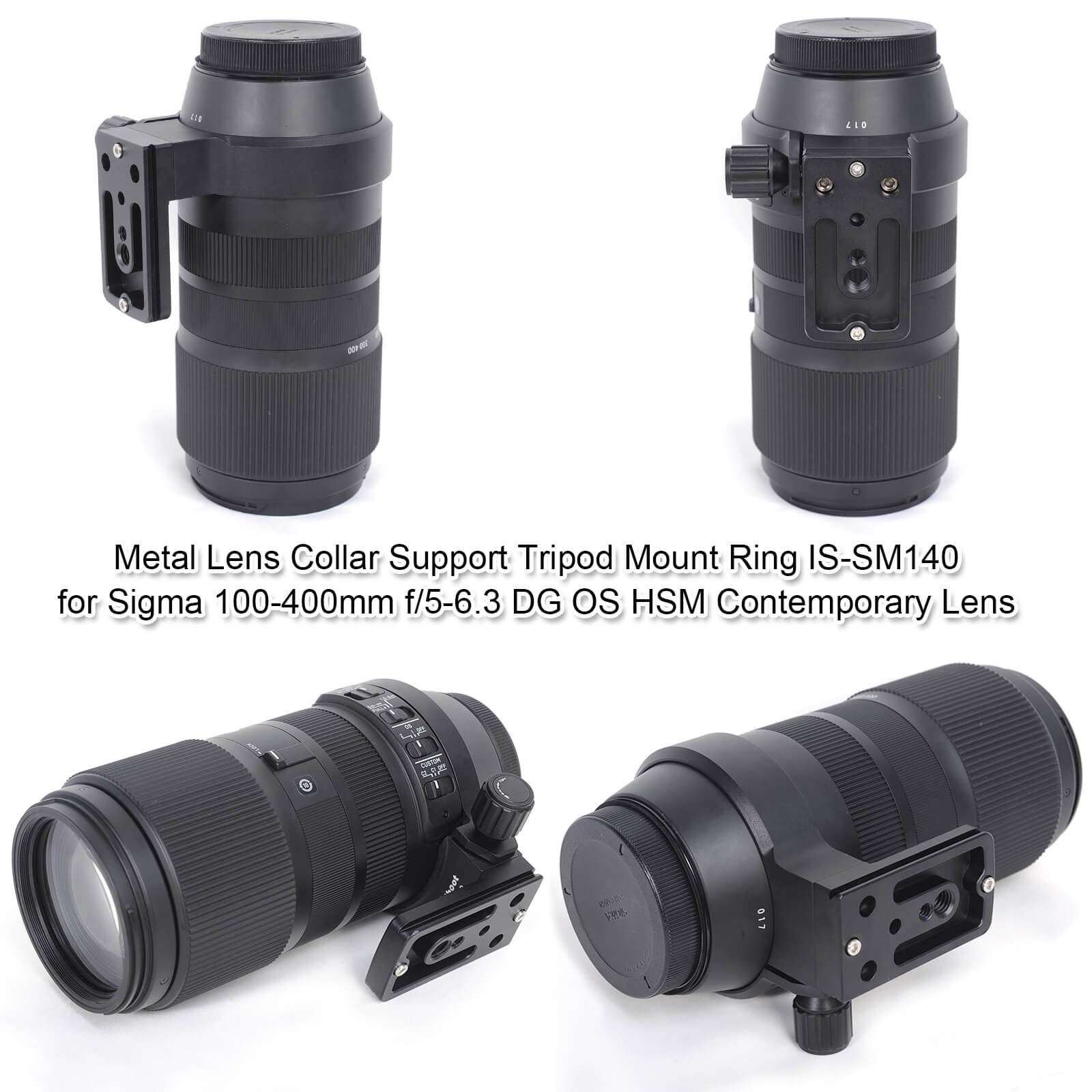 iShoot Collare per obiettivo Anello di montaggio per treppiede Compatibile con Sigma 100-400mm f/5-6.3 DG OS HSM Contemporary (innesto EF e F), il fondo è piastra a sgancio rapido Arca-Swiss Fit