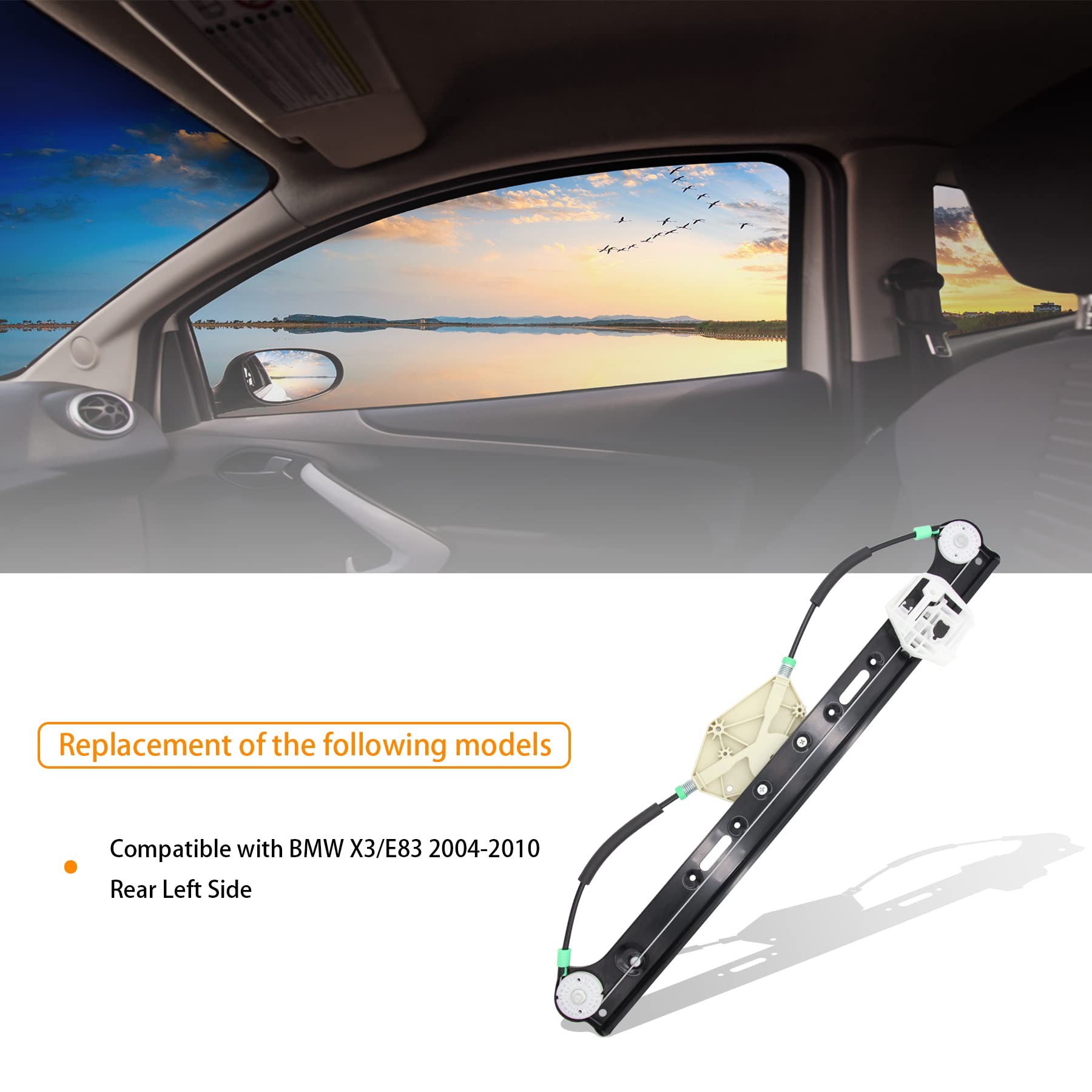 Amazon.com: HXHAUTO Rear Left Side Power Window Regulator Without  