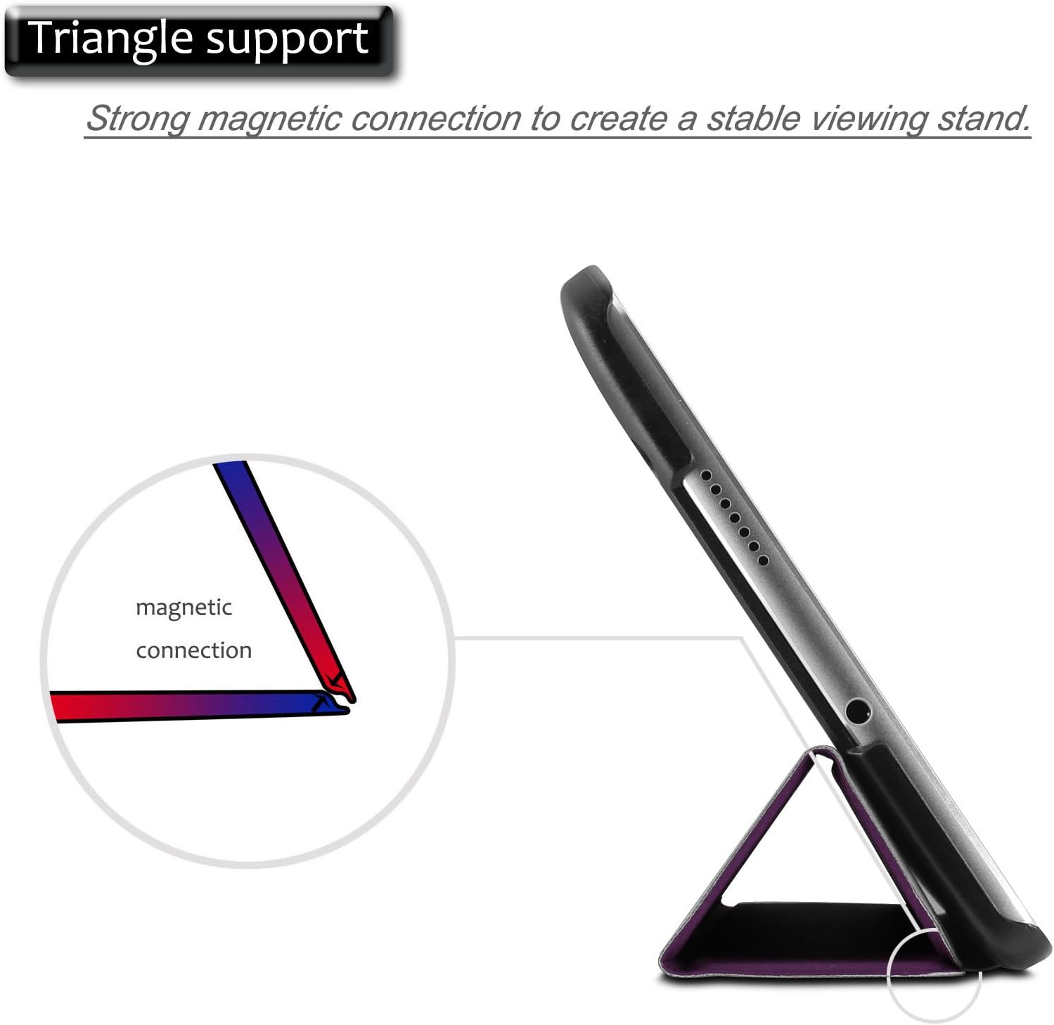 Infiland Huawei MediaPad M3 8.4 Case, Tri-Fold Ultra Slim Stand Smart Case Cover for Huawei MediaPad M3 8.0 Octa Core 8.4" Android Tablet, Purple