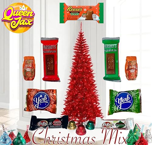 Miniatura 5 de Paquete variado de dulces de Navidad, 2 libras de chocolate a granel, caramelos de menta, Hershey Kisses, rellenos de calcetines de dulces de Navidad