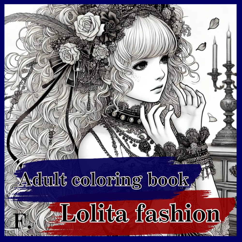 Adult coloring book　Lolita fashion