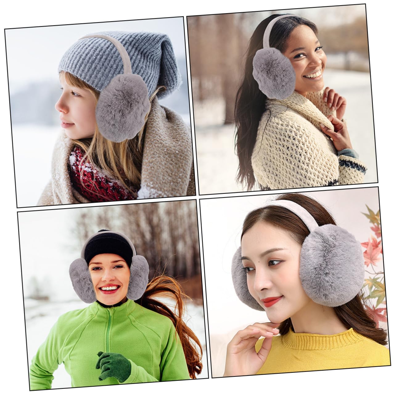 Homoyoyo Warm Women Girls Earmuffs 2pcs Plush Ear Covers for Winter Adult Ear Muffs for Cold Weather