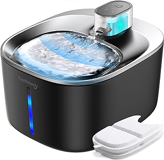 FEELNEEDY 4L kabelloser Edelstahl Trinkbrunnen für Katzen mit Sensor