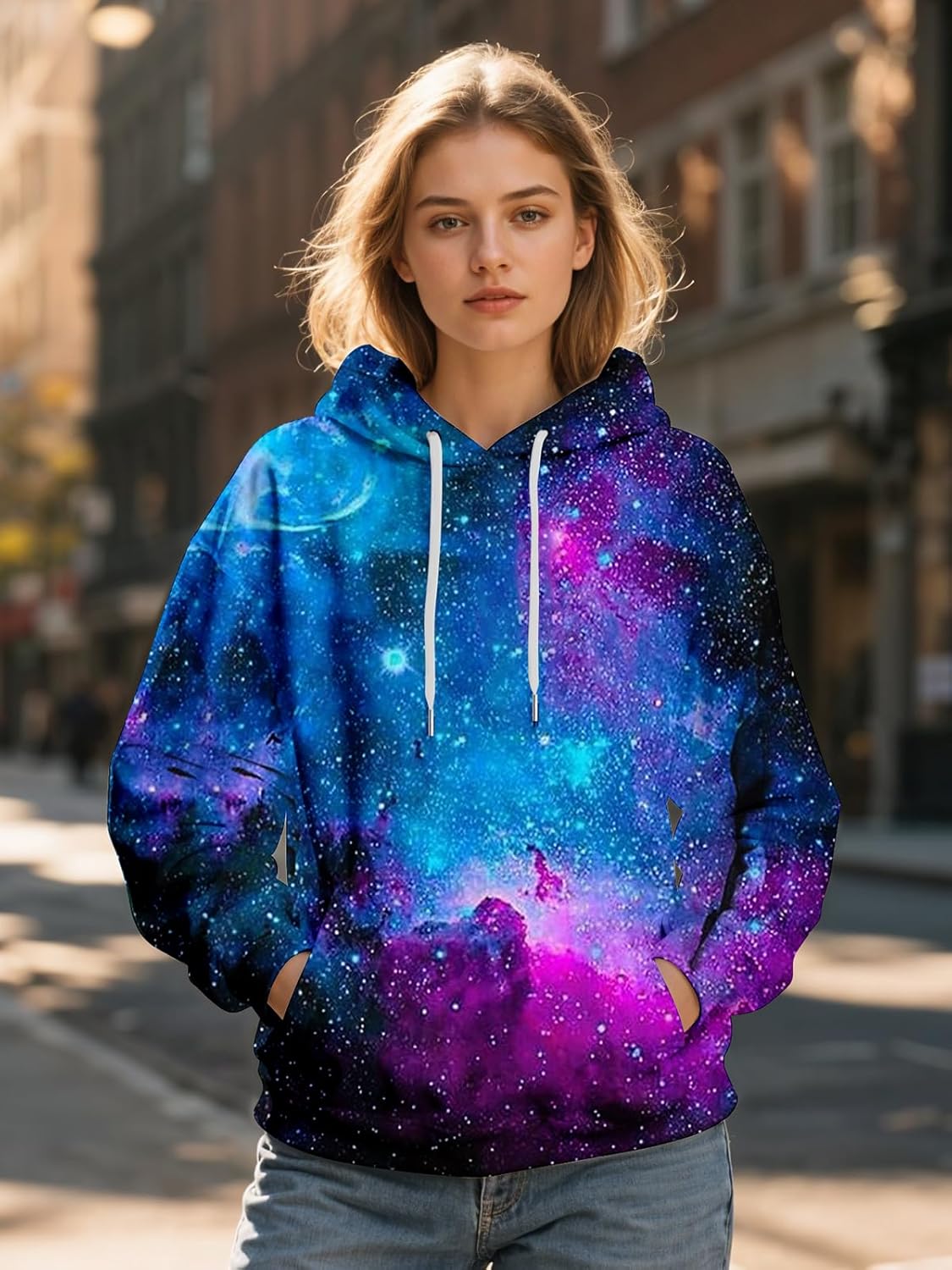 sanatty Unisex Hoodies 3D Print Galaxy Pullover Hooded Sweatshirt Hoodies with Big Pockets for Men, Teen Boy, Women - Image 5