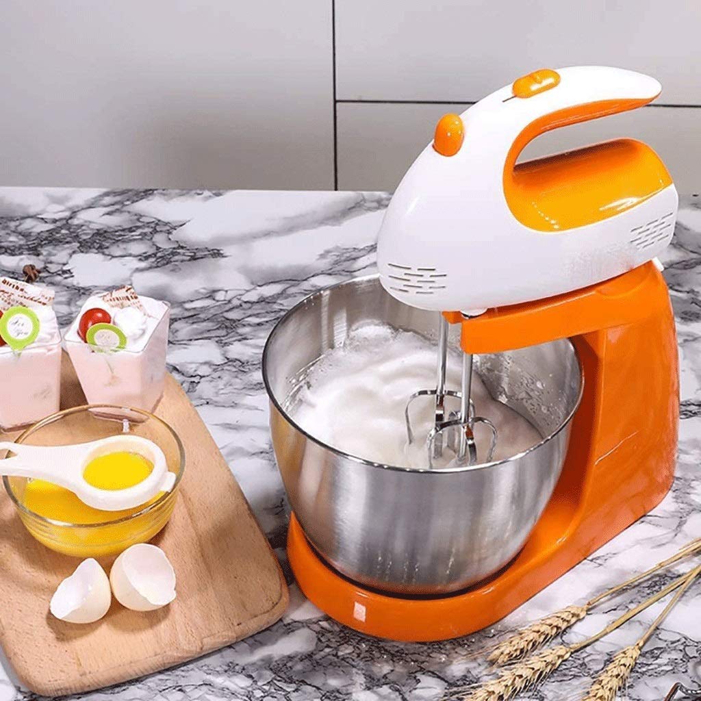 Frullino per Le Uova Elettrico Arancione ad Alta Potenza Desktop Automatico Domestico con Secchio per Panna da Montare e impastatrice
