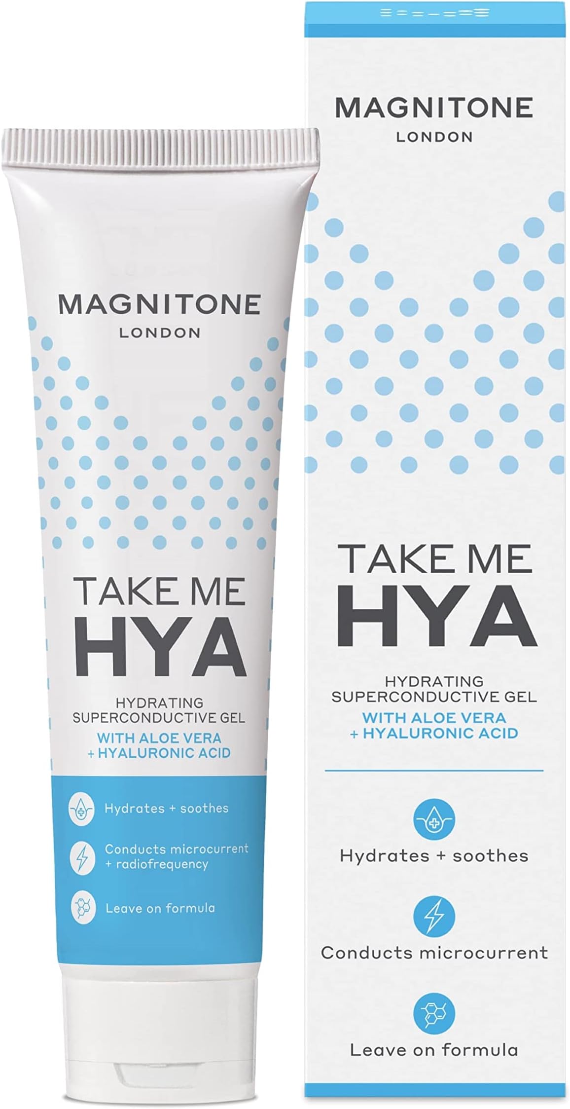 MAGNITONE Take Me Hya Hydrating Superconductive Gel – Hyaluronic Acid + Aloe Vera Face Gel for Microcurrent & Radiofrequency Facial Devices – Lightweight Gel to Help Hydrate and Soothe Skin – 1 Pack