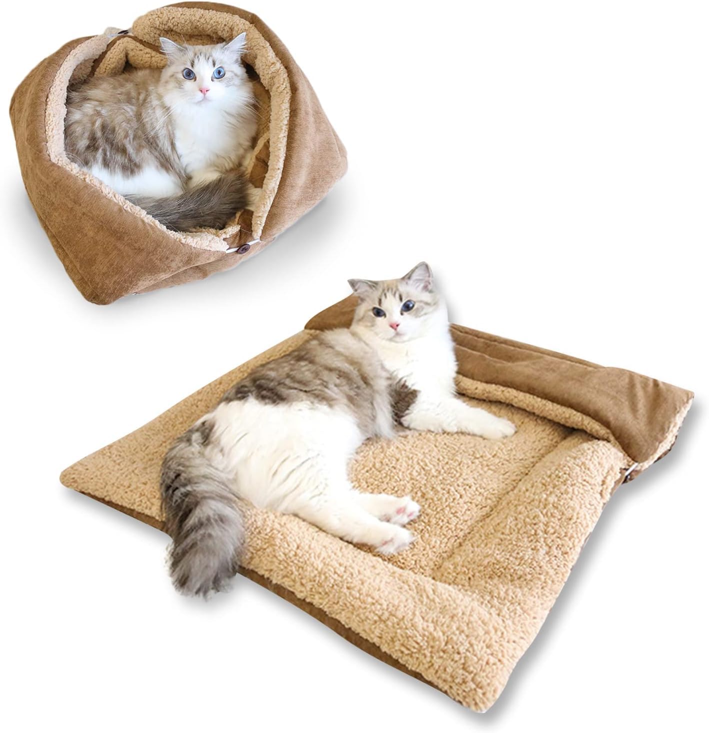Cat Bed, Self-Heating Cat and Dog Mat, Super Warm Pet Mat, Plush Soft Blanket and Cat Bed for Indoor Cats, Warm and Fluffy Pet Mat, Non-Slip and Washable