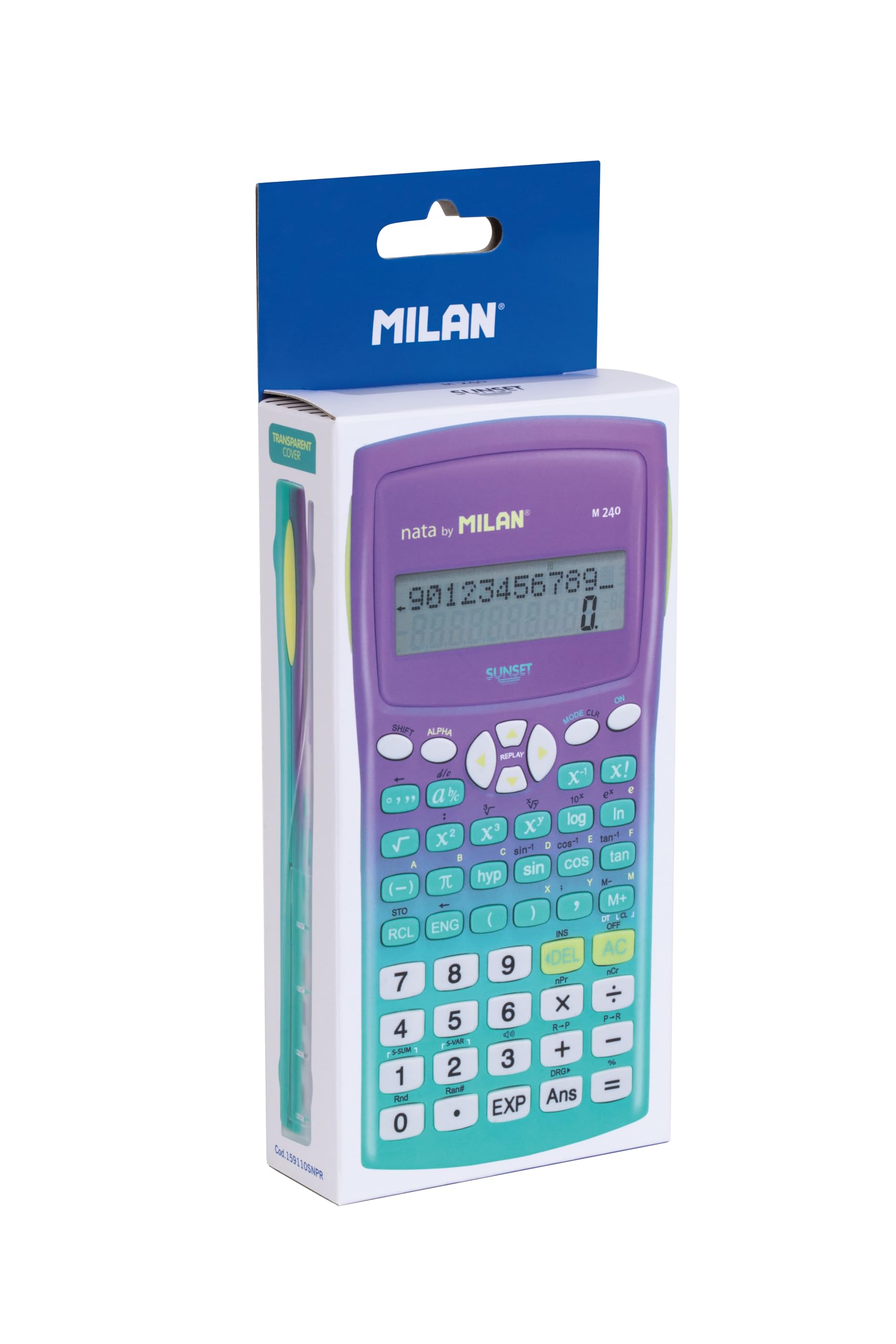 MILAN® M240 Sunset Scientific Calculator Box, Green-Lilac