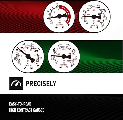Miniatura 5 de RX WELD Reguladores de oxígeno y acetileno, CGA540 y CGA200, compatibles con corte de antorcha de gas de soldadura estilo V - Mango de PC