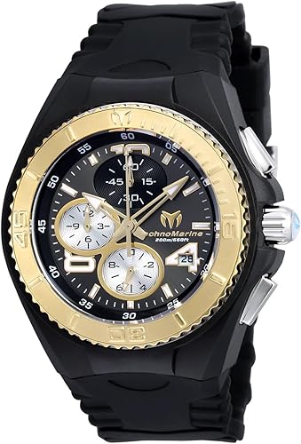 Technomarine Reloj Cruise de cuarzo de acero inoxidable con correa de silicona negro 26 Modelo TM-115100 Gris oscuro Reloj de cuarzo cronógrafo