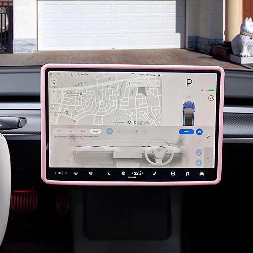 Miniatura 2 de Marco protector de pantalla para Tesla Model 3  Y consola central accesorios decoración protección Tesla pantalla inastillable bordes de silicona