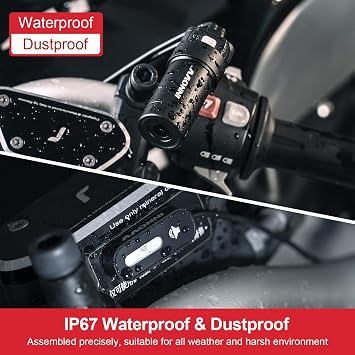 INNOVV RC6 Motorcycle Dash Cam Set with Blind Spot Detection, QHD 2K Front & 1080P Rear Dual Camera, Lane Change Assist with Voice & LED Alert, IP67 Waterproof, 24hr Sentry Mode