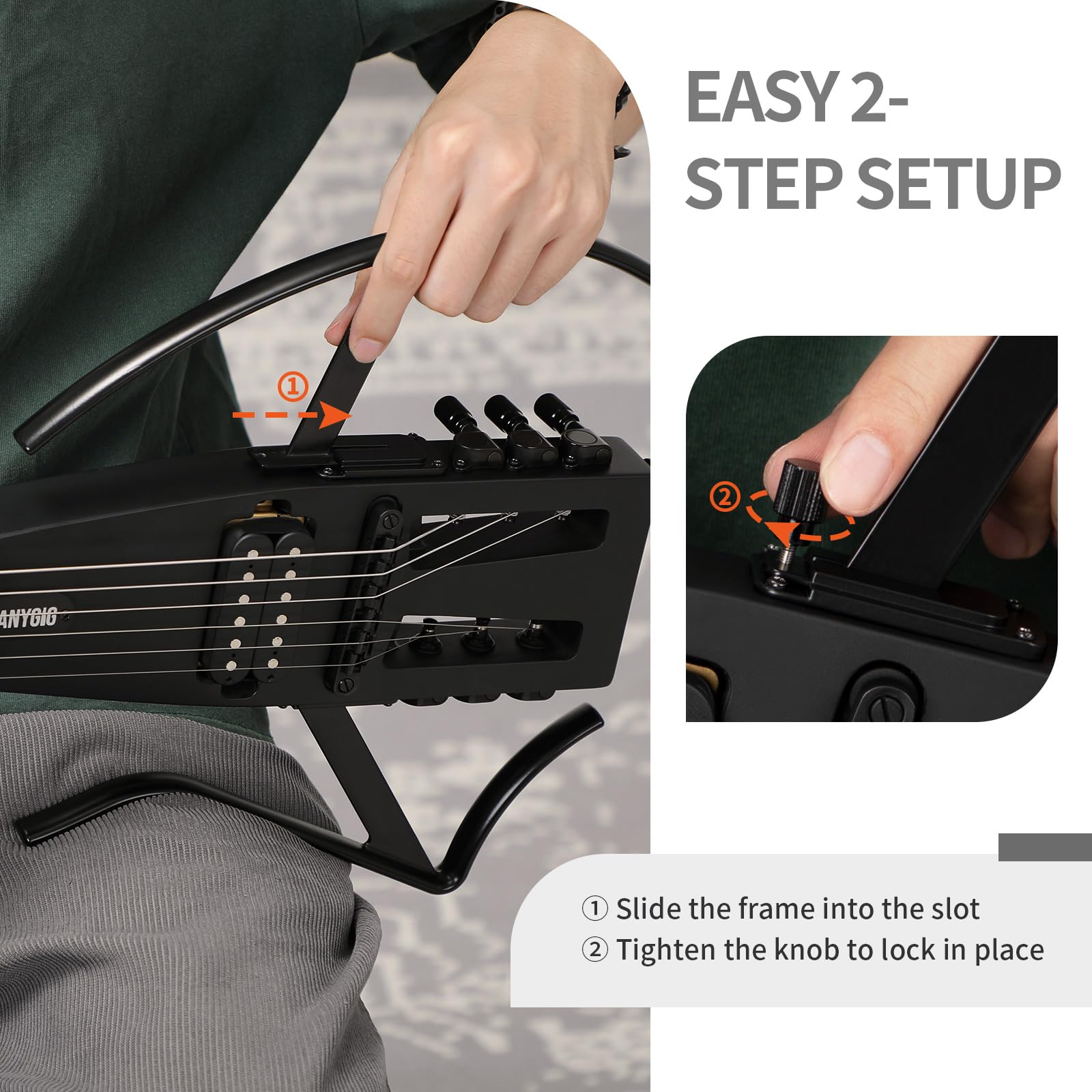 Amazon | Anygig トラベルエレキギター ヘッドレス - ポータブル 超