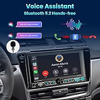 Vista 5 de Estéreo de coche de doble DIN compatible con Apple CarPlay/Android Auto de 6.8 pulgadas, pantalla táctil Bluetooth AM/FM Radio 2X USB