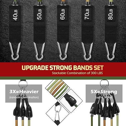 Miniatura 4 de VEICK Bandas de resistencia para entrenamiento, bandas de ejercicio, bandas de entrenamiento, bandas de asistencia para dominadas, juego de bandas