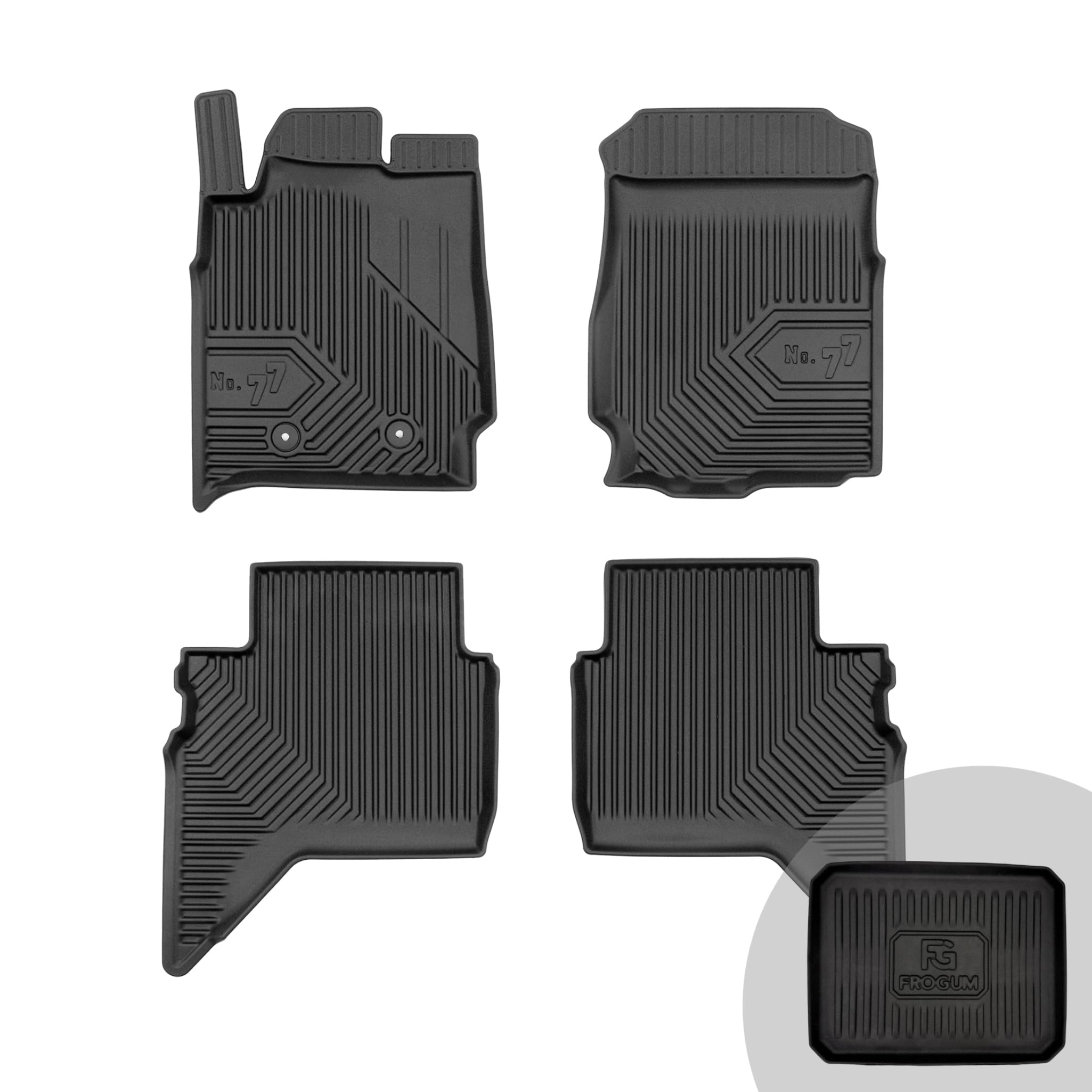 FROGUM No.77 Alfombrillas para Coche Alfombras para Ford Ranger V Raptor 2018-2022 | Borde Alto | para Todo el año | Tamaño
