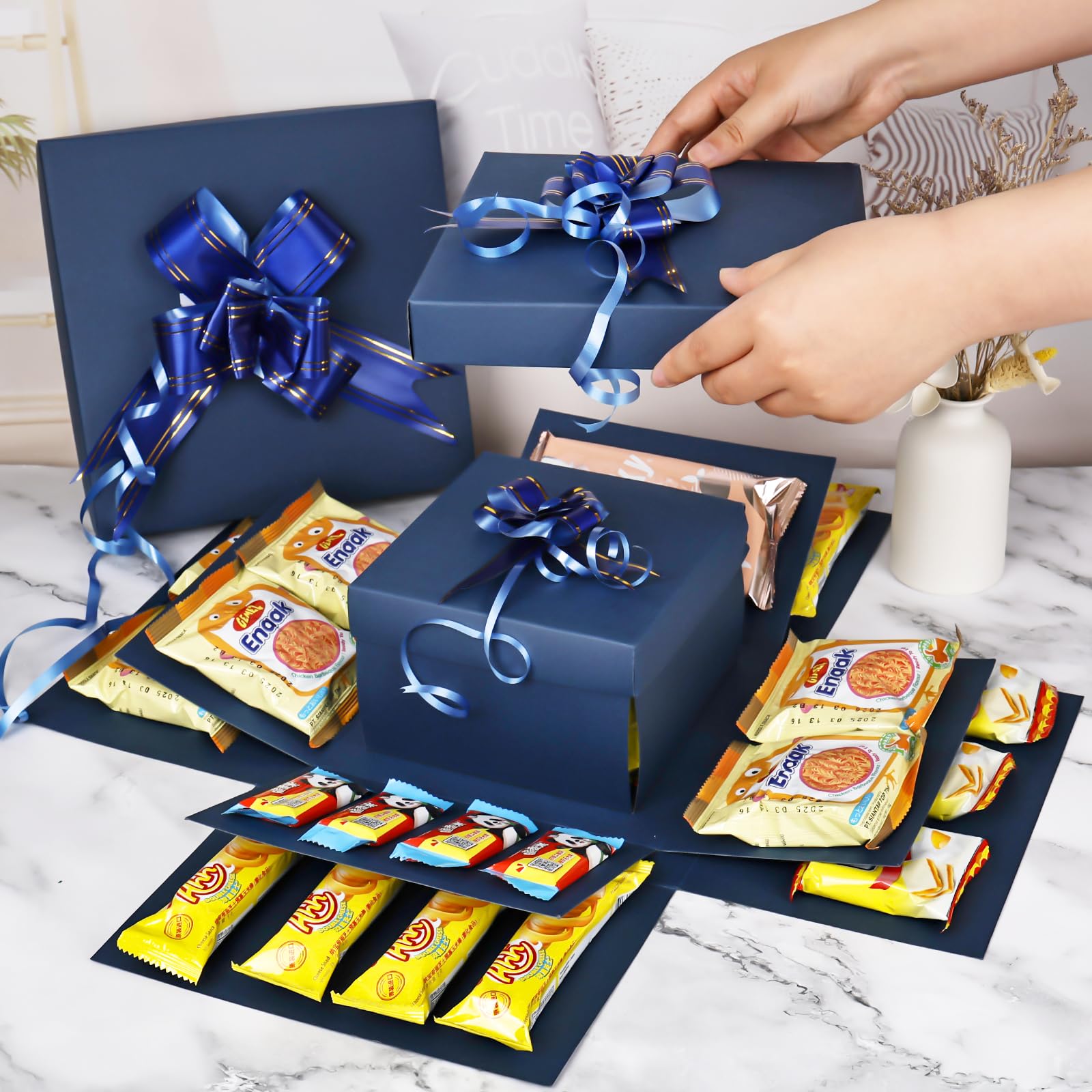 DIY Überraschungsbox – 5-lagige Explosionsbox Zum Selberbasteln – 19,5x19,5 Cm – Rot – Für Geburtstag, Hochzeit, Valentinstag