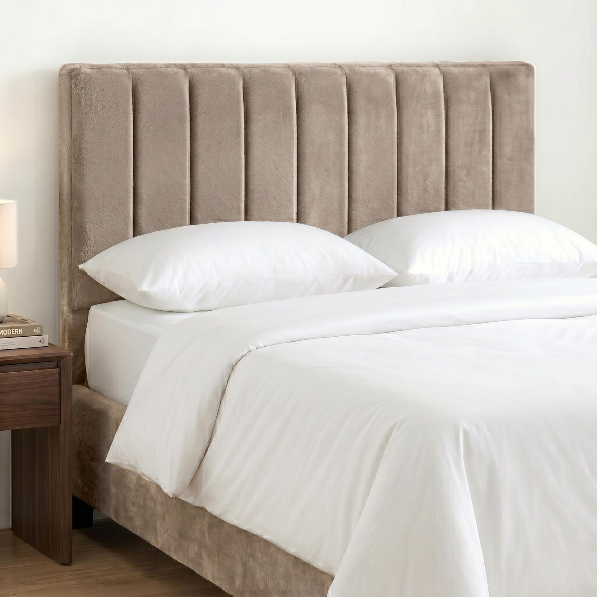 BEDELUNA Headboards for Bed - 24” 9vp Plush Fabric Headboard - Elegant Divan Bed Thick Padding Bed Headboards, Luxury Bedroom & Hotel Furniture