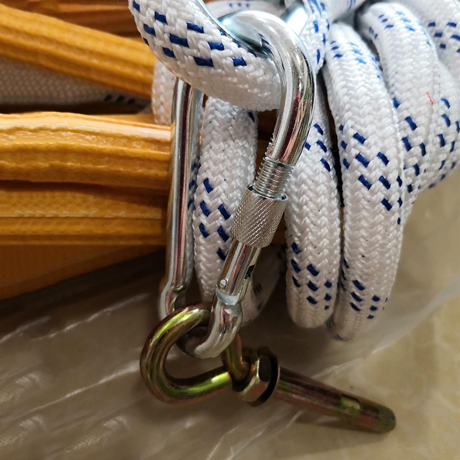 Scala Di Corda Antincendio, Scale Di Corda Di Sicurezza Di Emergenza, Scala Di Corda Ignifuga, Scala Di Soccorso Antincendio per un Rapido Schieramento/White Rope/26.25Ft