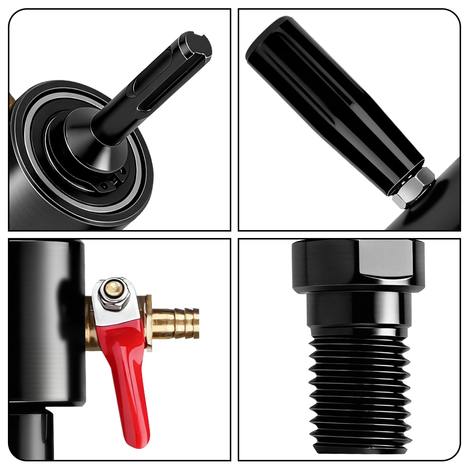 XIIW Adattatore SDS Plus a 1 1/4" UNC Iniezione d’Acqua Automatica +Pompa | 4m Tubo per Trapano a Nucleo in Calcestruzzo, Acciaio 42CrMo4, G1/4" - Carotatrice Diamantata per Muro, Trapano a Nucleo