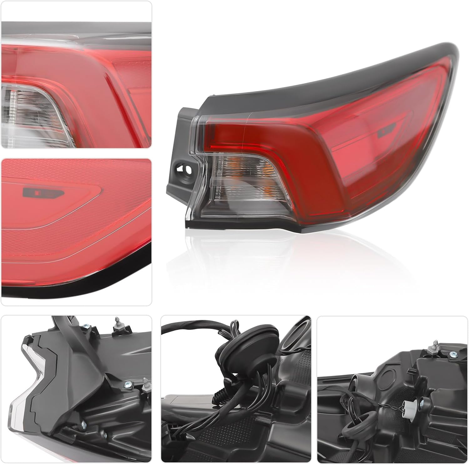 Outer LED Tail Light for Ford Escape 2020 2021 2022, Left & Right Rear Tail Light Assembly, Direct Replacement OEM Part LJ6Z-13405-E & LJ6Z-13404-E, Black Housing (Right Passenger Side)