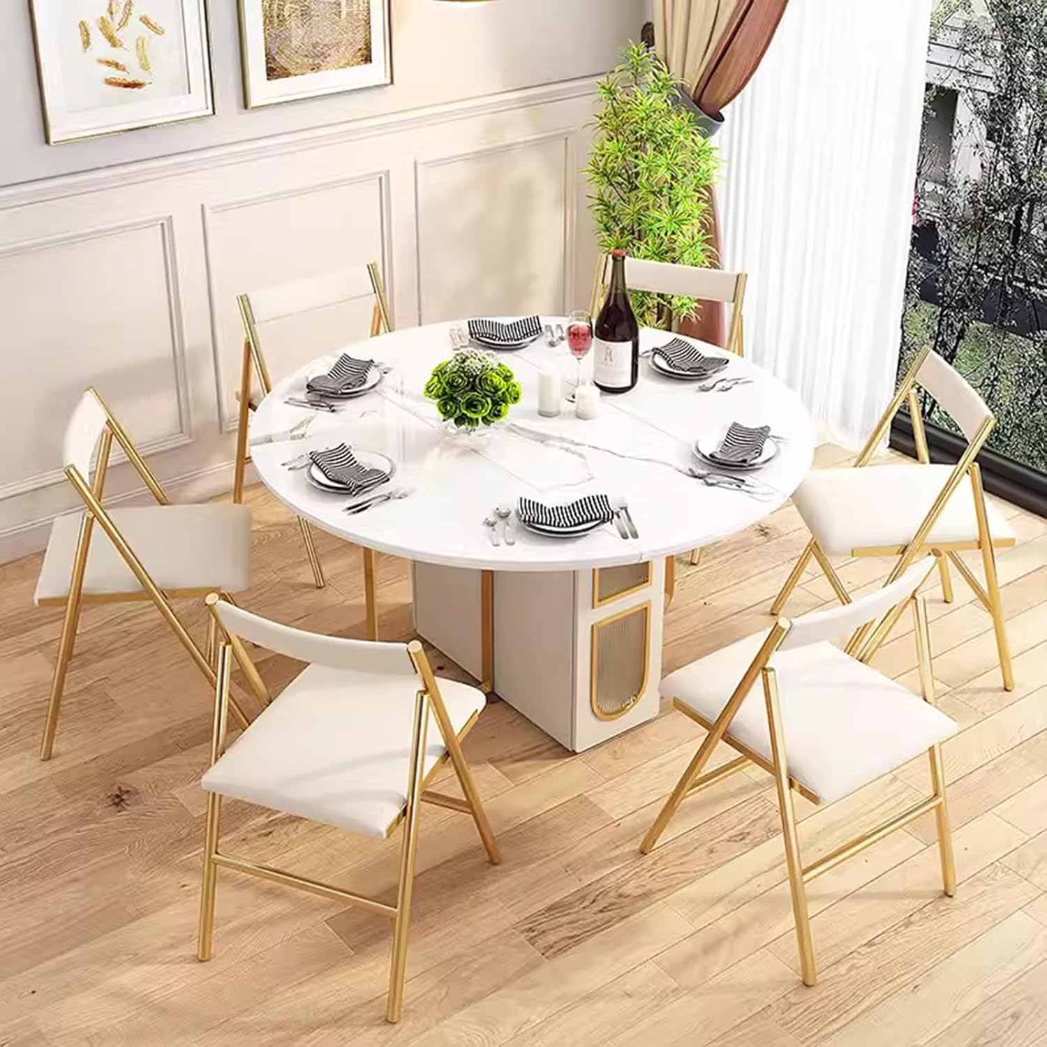 Klapptisch Für 4-6 Personen Mit Rollen - Esstisch Mit Stauraum