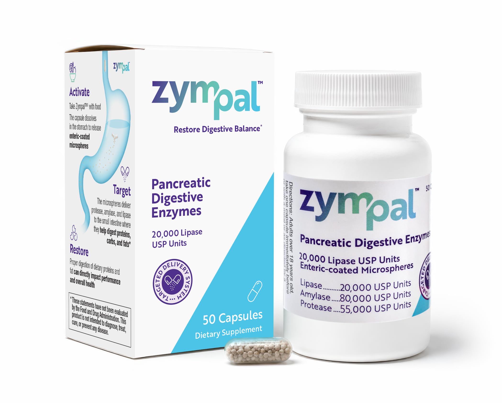 Digestive Enzymes 20,000 Lipase USP Units - Digestive Health Support